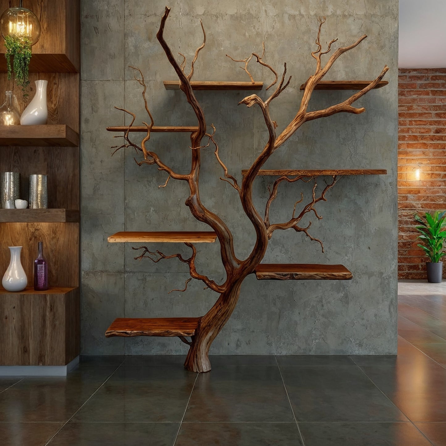 RootCraft Tree Bookshelf | Handmade Driftwood Wall Mounted Bookcase - Bespoke Wood TTK