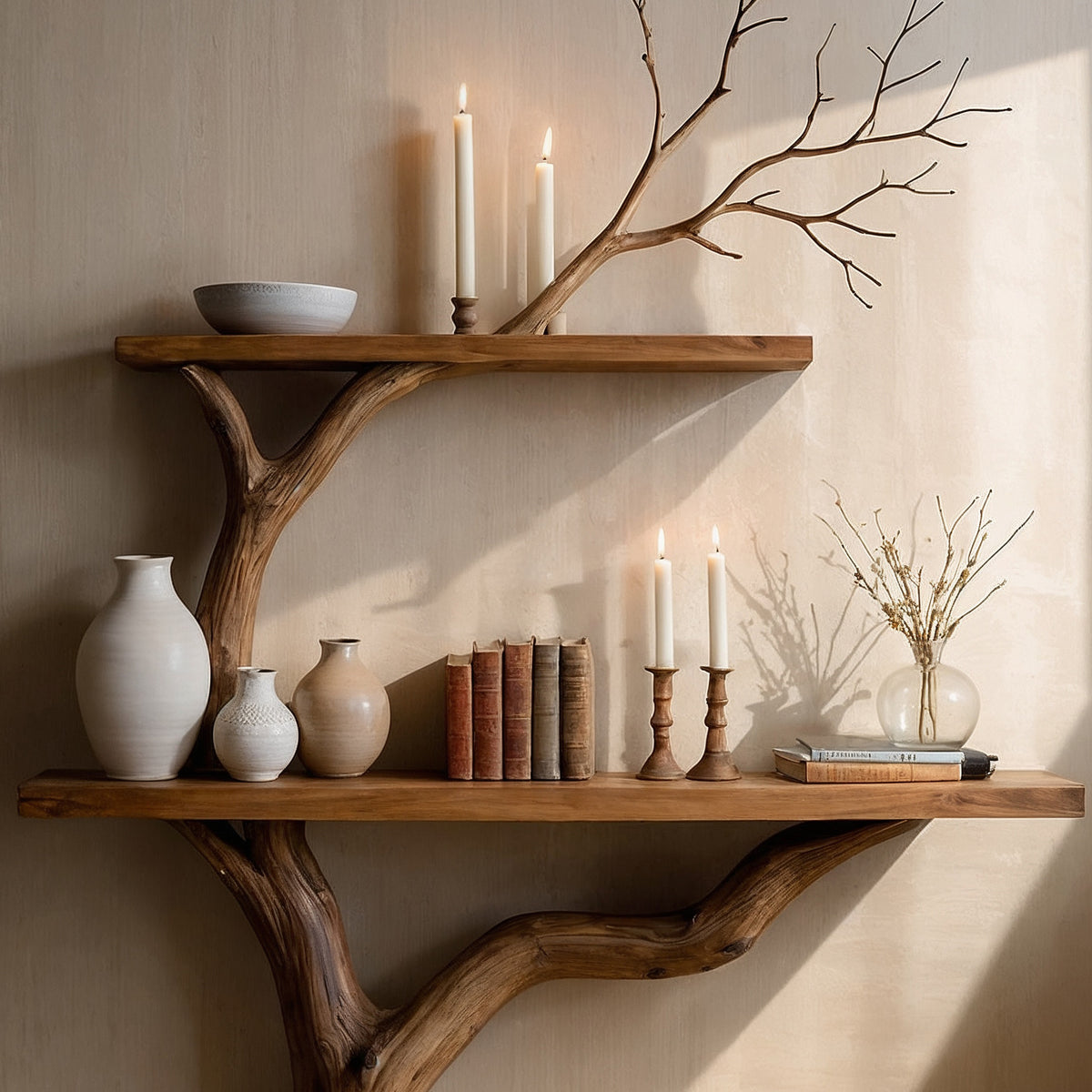 TrunkRise Tree Console Table – Sculpted Wood Entryway Art Piece - Bespoke Wood TTK