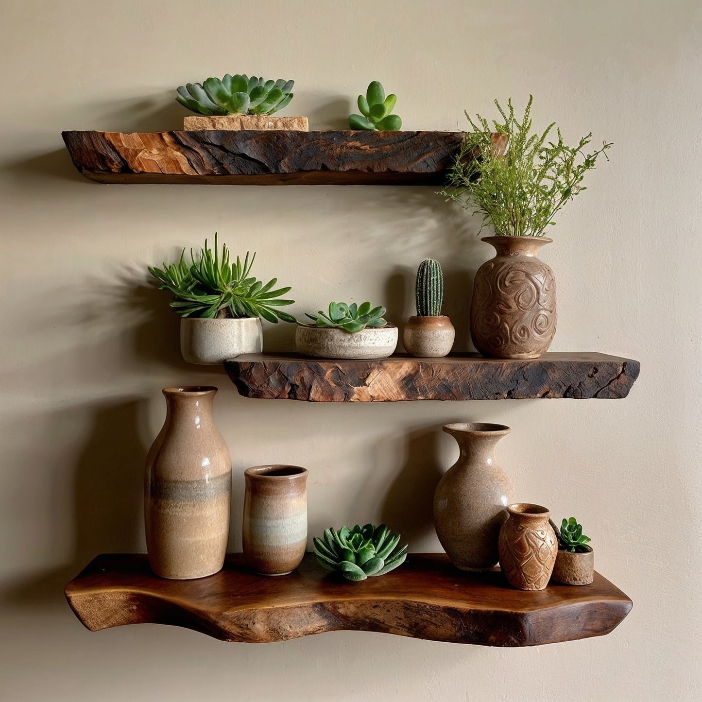 RustiFloat Floating Shelf | Live Edge Solid Wood Wall Decor - Bespoke Wood TTK
