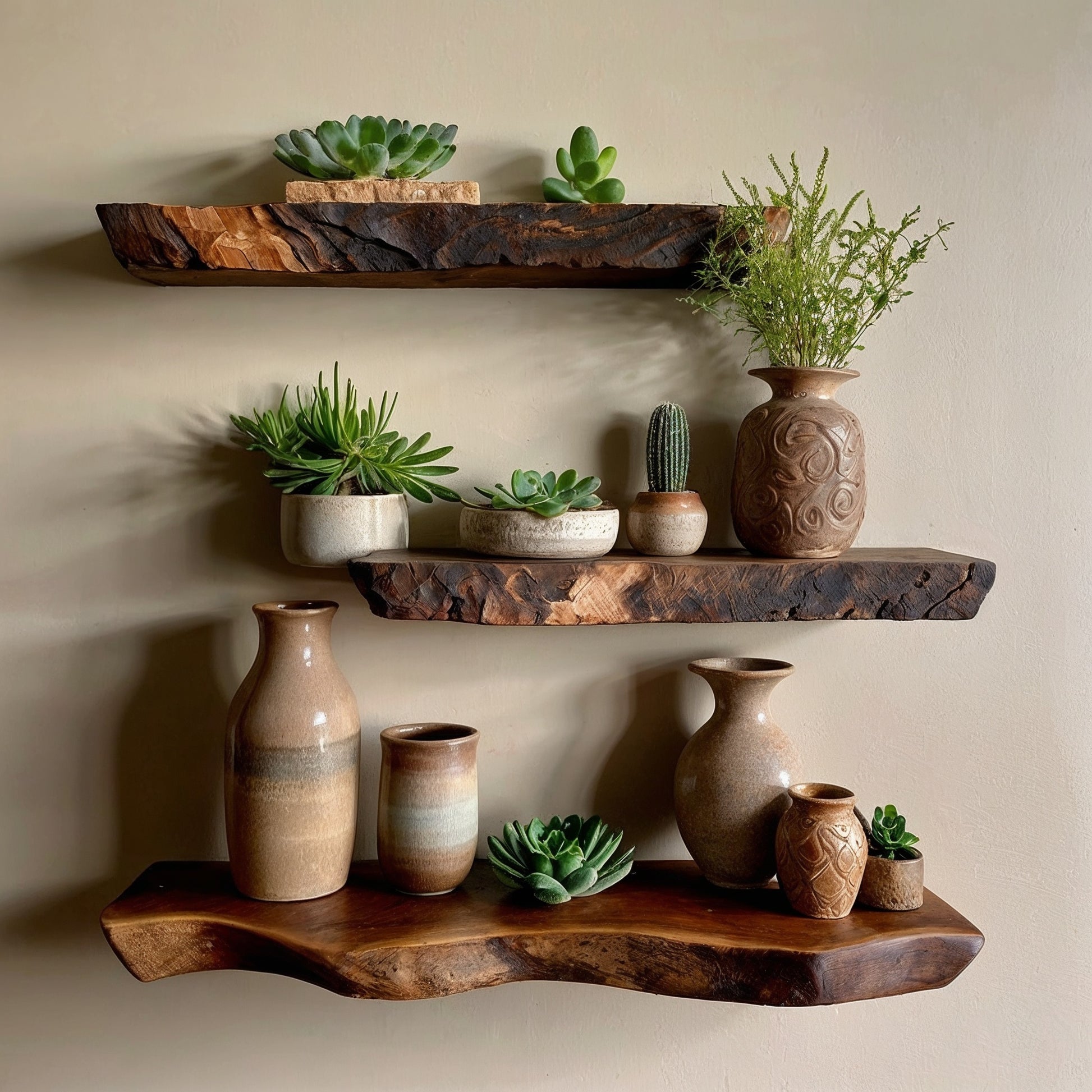RustiFloat Floating Shelf | Live Edge Solid Wood Wall Decor - Bespoke Wood TTK