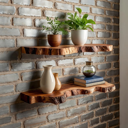 TimberHold – Live Edge Floating Shelf | Solid Wood Wall Shelves - Bespoke Wood TTK
